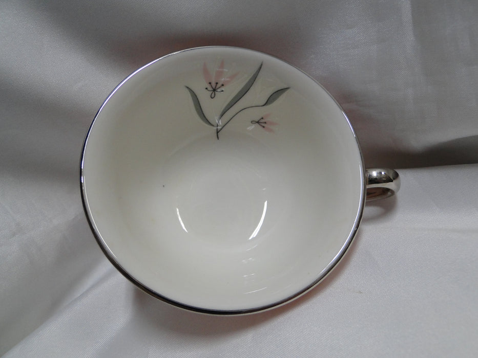 Castleton Fontaine, Pink, Flowers, Platinum Trim: Cup & Saucer Set (s), 2 1/4"