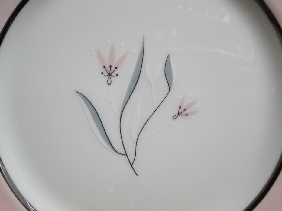 Castleton Fontaine, Pink, Flowers, Platinum Trim: Salad Plate, 8 3/8"