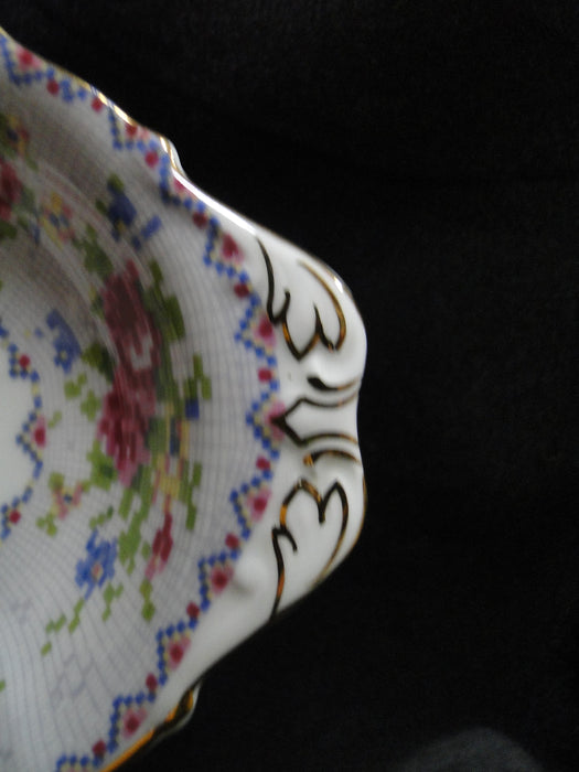 Royal Albert Petit Point, Floral Embroidery: Oval Relish Dish, 8 1/4" x 5 1/8"