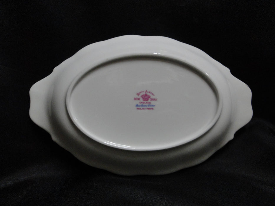 Royal Albert Petit Point, Floral Embroidery: Oval Relish Dish, 8 1/4" x 5 1/8"