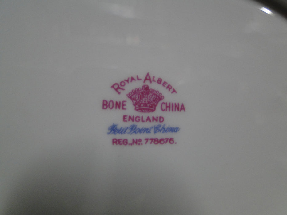 Royal Albert Petit Point, Floral Embroidery: Oval Relish Dish, 8 1/4" x 5 1/8"