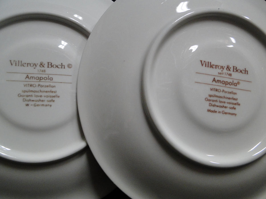 Villeroy & Boch Amapola, Blue & Orange Flowers: Cup & Saucer Set (s), 2 3/4"