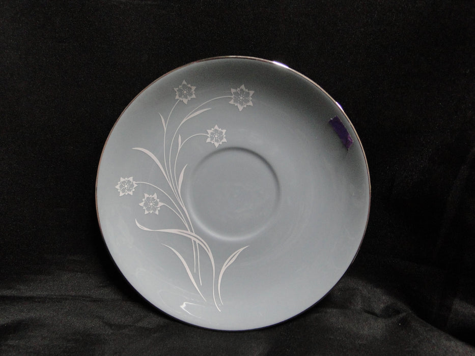 Flintridge Reverie Strata Blue, White Flower, Platinum: 6 1/4" Saucer Only