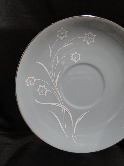 Flintridge Reverie Strata Blue, White Flower, Platinum: 6 1/4" Saucer Only