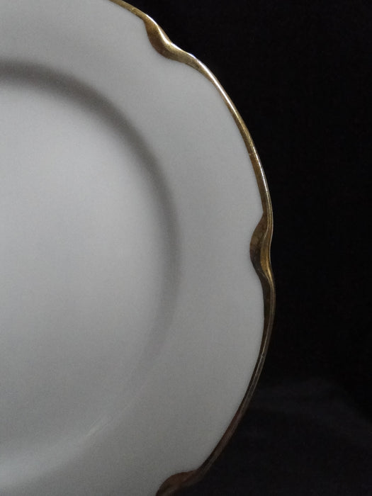 Carlsbad 3405, White w/ Gold Edge, Scalloped: Bread Plate, 6"