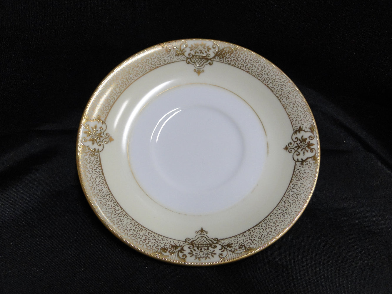 Noritake Marcisite, 87196, Gold Flowers, Cream Band: 5 5/8" Saucer (s) Only