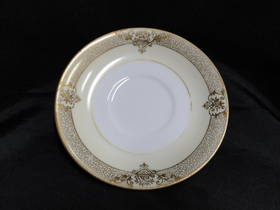Noritake Marcisite, 87196, Gold Flowers, Cream Band: 5 5/8" Saucer (s) Only