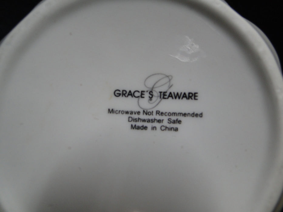 Grace's Teaware Iridescent White w/ Gold Trim, Fluted: Teapot & Lid, 8"