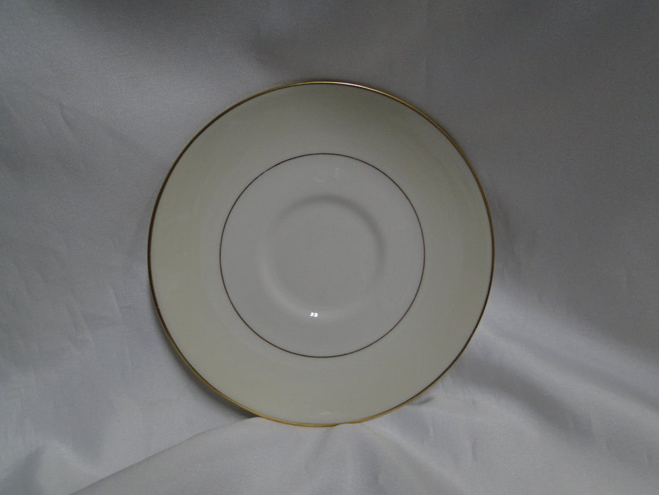 Haviland (New York) Gramercy, Cream Rim, Gold Trim: 5 3/4" Saucer