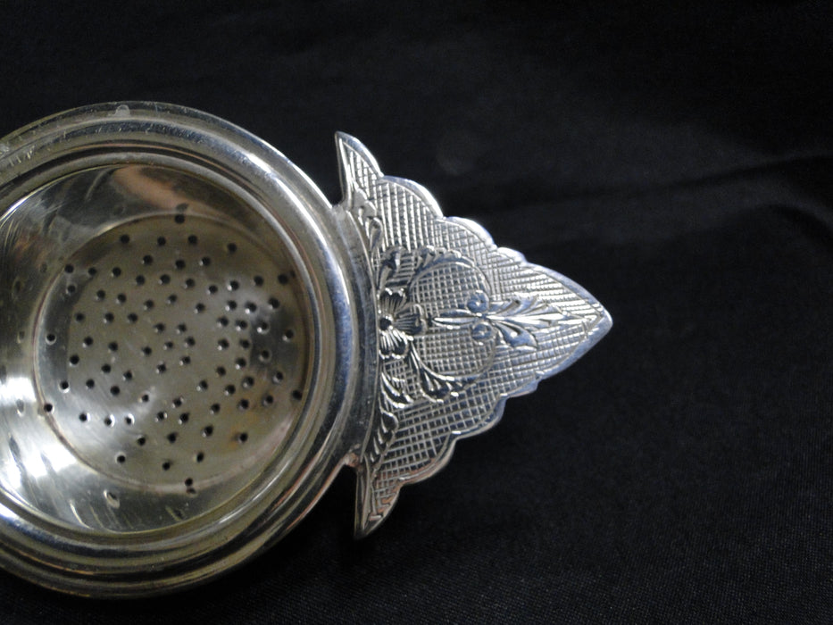EPNS, Electroplated Nickle Silver: Tea Strainer, 6" Long x 2 1/2" Wide