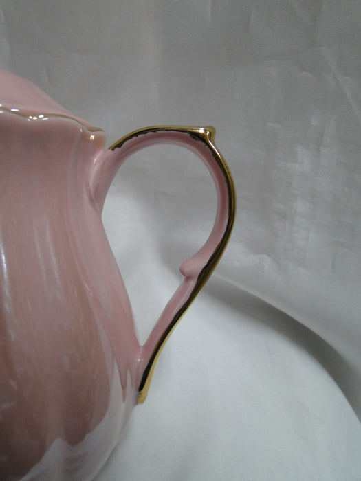 Grace's Teaware Pink w/ Gold Trim, Fluted: Teapot & Lid, 8"