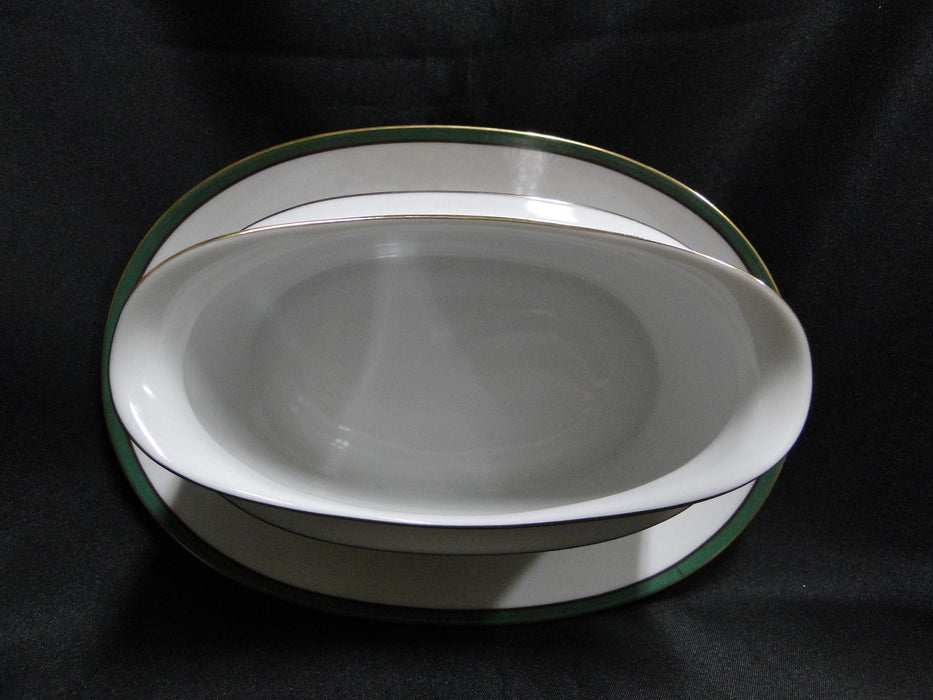 Noritake Royal Hunt, 3930, Plaid, Fruit, Animals: Gravy Boat w/ Att Underplate