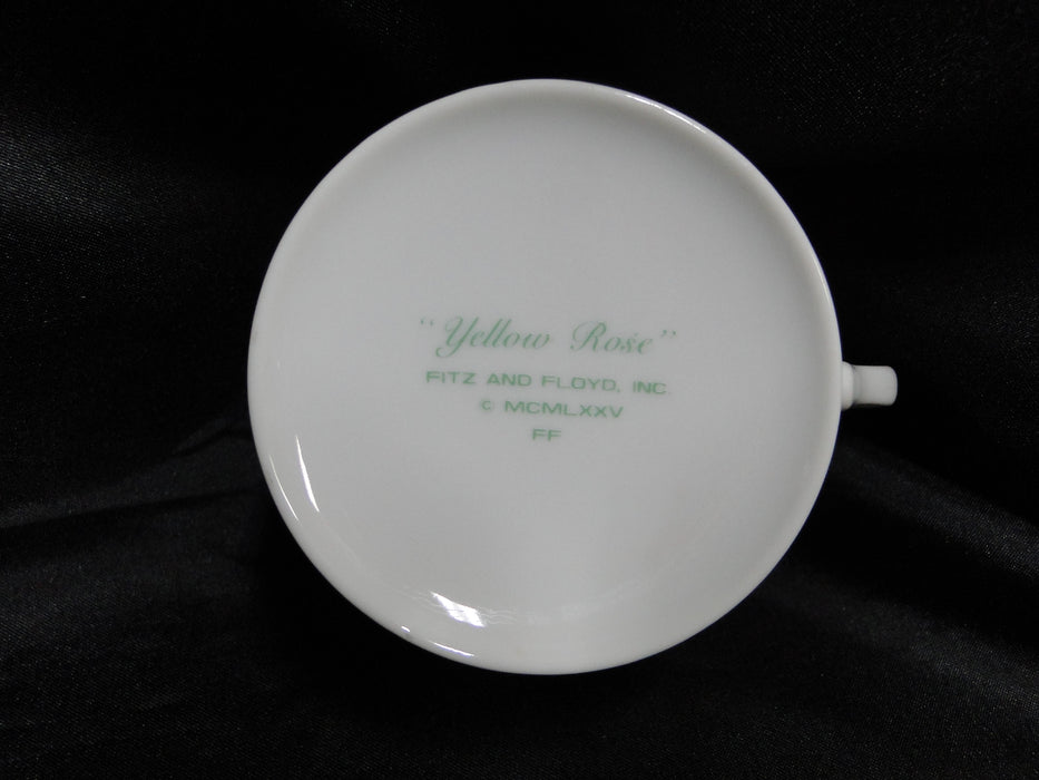 Fitz & Floyd Yellow Rose, White w/ Green: 2 1/8" Cup Only, As Is
