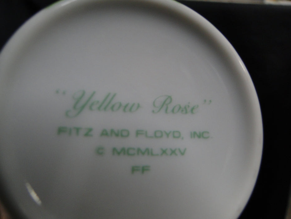 Fitz & Floyd Yellow Rose, White w/ Yellow & Green: Mug (s), 4", As Is