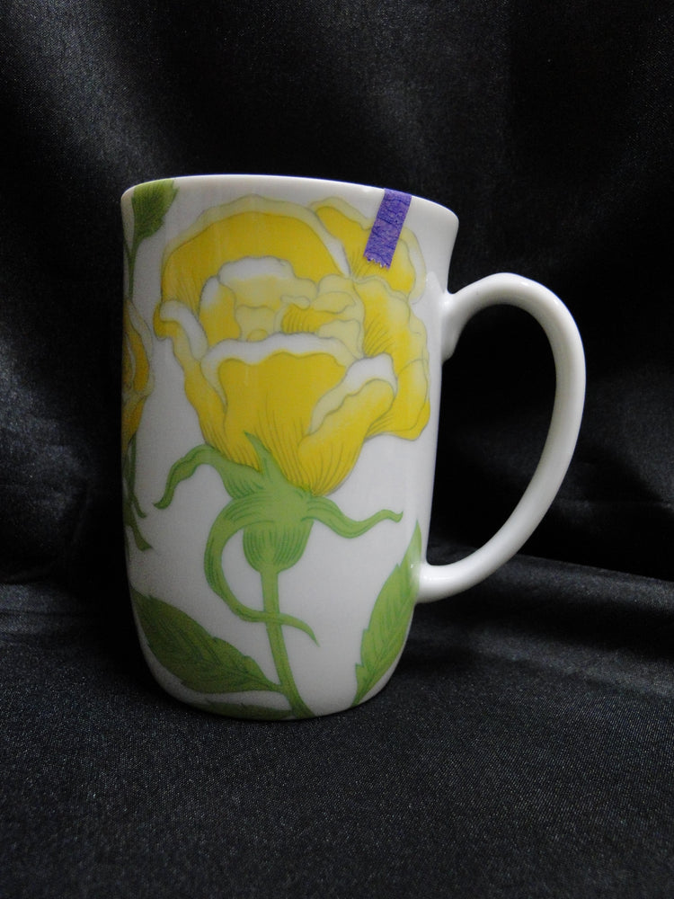 Fitz & Floyd Yellow Rose, White w/ Yellow & Green: Mug (s), 4", As Is