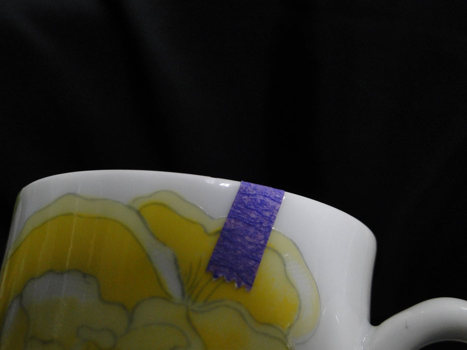 Fitz & Floyd Yellow Rose, White w/ Yellow & Green: Mug (s), 4", As Is