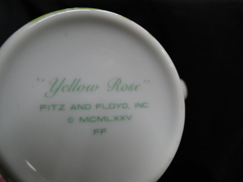 Fitz & Floyd Yellow Rose, White w/ Yellow & Green: Mug (s), 4", As Is