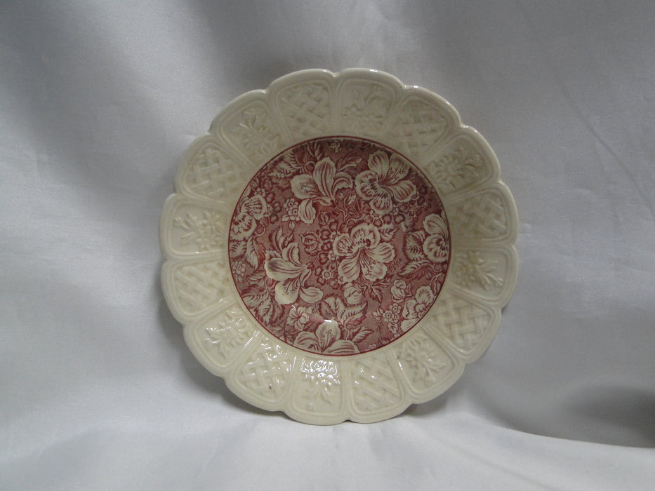 Coalport Oakhill Pink, Floral, Embossed Border: 6 5/8" Cream Soup Saucer, As Is