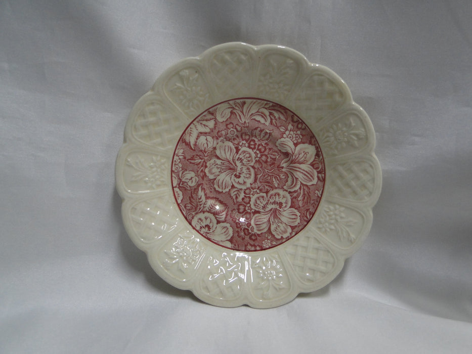 Coalport Oakhill Pink, Floral, Embossed Border: 5 3/4" Saucer, Crazing