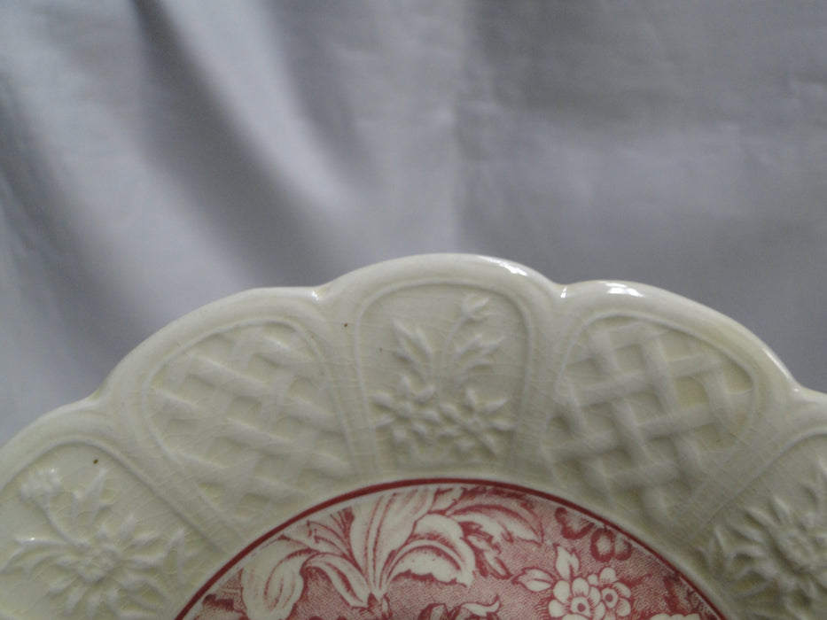 Coalport Oakhill Pink, Floral, Embossed Border: 5 3/4" Saucer, Crazing