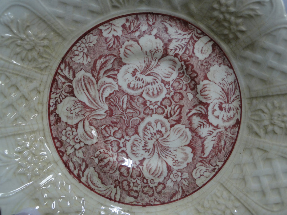 Coalport Oakhill Pink, Floral, Embossed Border: 5 3/4" Saucer, As Is
