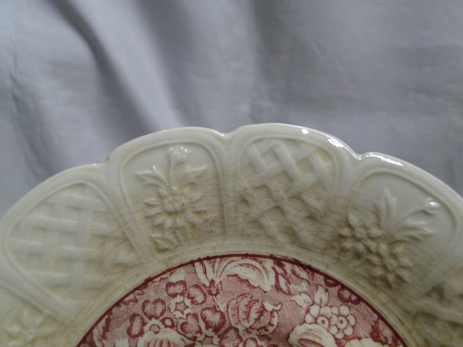 Coalport Oakhill Pink, Floral, Embossed Border: 5 3/4" Saucer, As Is