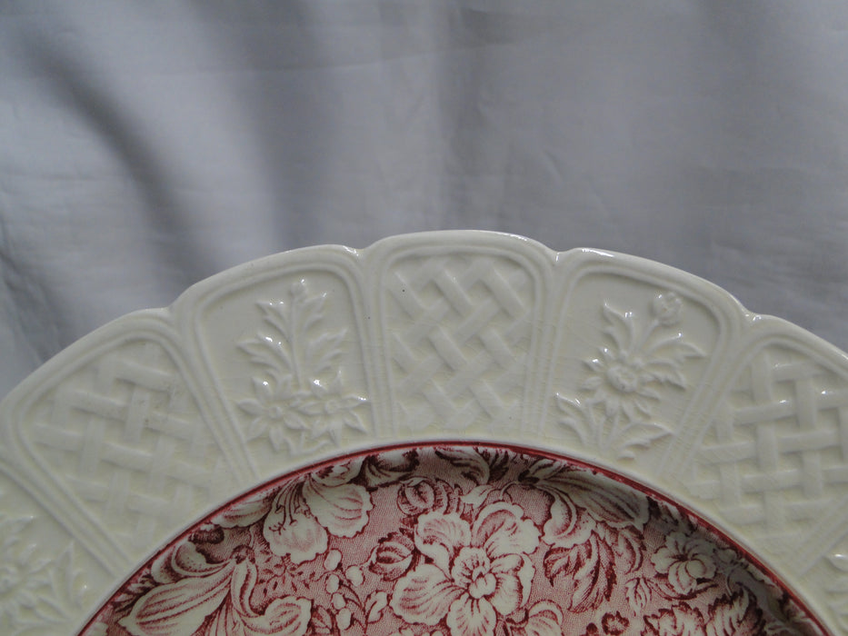 Coalport Oakhill Pink, Floral, Embossed Border: Luncheon Plate (s), 9 1/2" As Is