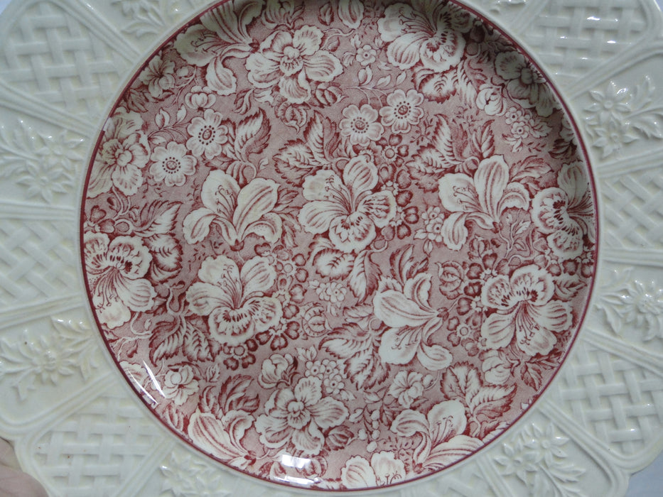 Coalport Oakhill Pink, Floral, Embossed Border: Luncheon Plate (s), 9 1/2" As Is