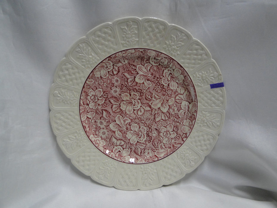 Coalport Oakhill Pink, Floral, Embossed Border: Luncheon Plate (s), 9 1/2" As Is