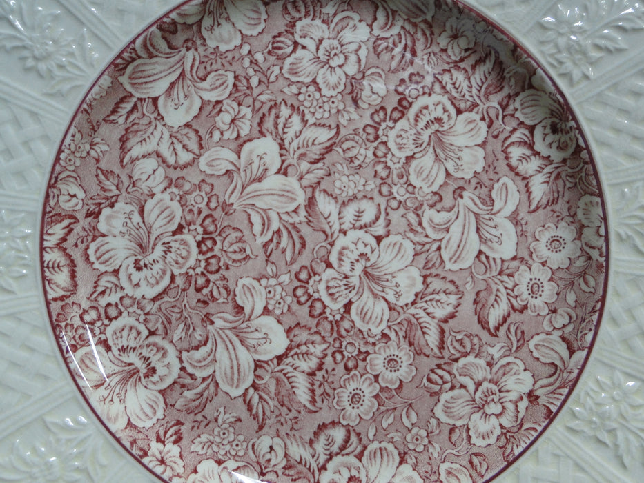 Coalport Oakhill Pink, Floral, Embossed Border: Luncheon Plate (s), 9 1/2" As Is