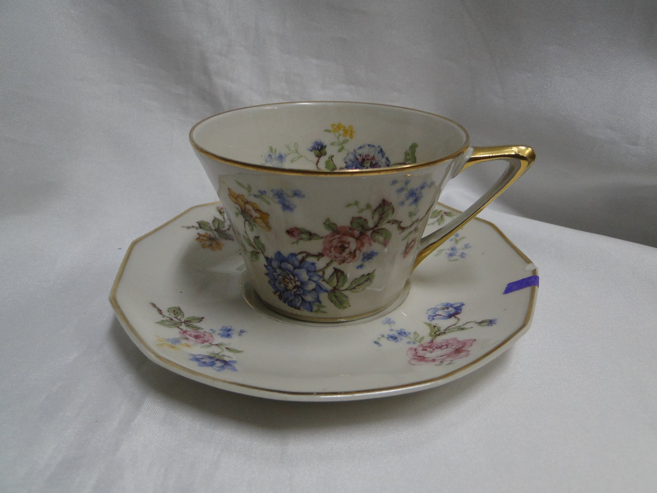Haviland, Chas Field Rosario, Multicolored: Cup & Saucer Set, 2 1/4" Tall, As Is