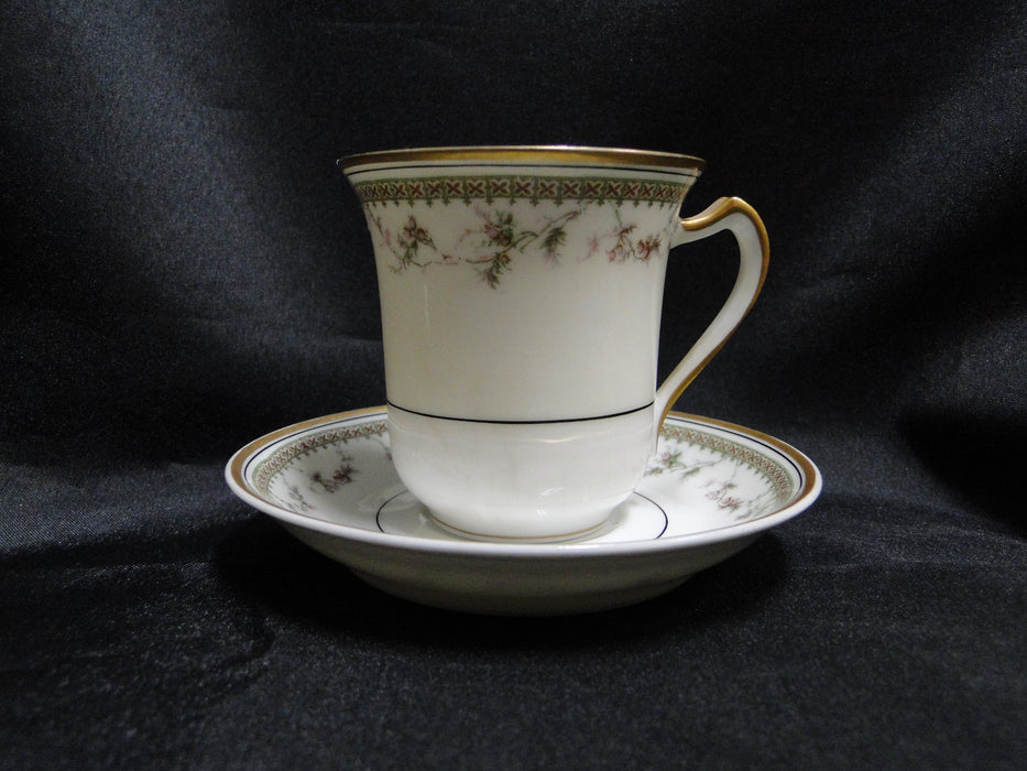 Haviland (Limoges) Yale, Gold & Black Trim: Chocolate Cup & Saucer Set, As Is
