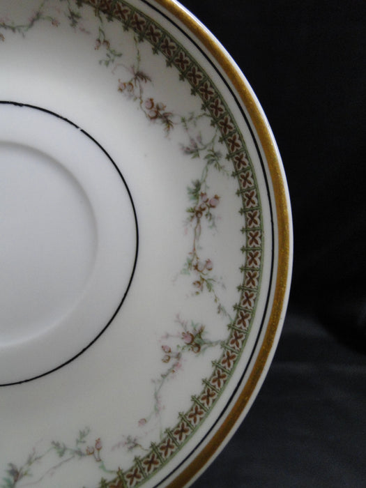 Haviland (Limoges) Yale, Gold & Black Trim: Chocolate Cup & Saucer Set, As Is