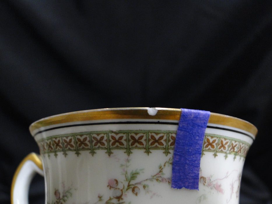 Haviland (Limoges) Yale, Gold & Black Trim: Chocolate Cup & Saucer Set, As Is