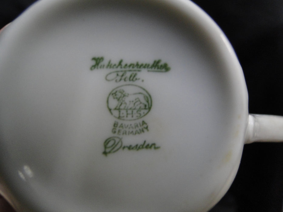 Hutschenreuther Dresden, White, Embossed: Cup & Saucer Set, 2 3/4" Tall, As Is