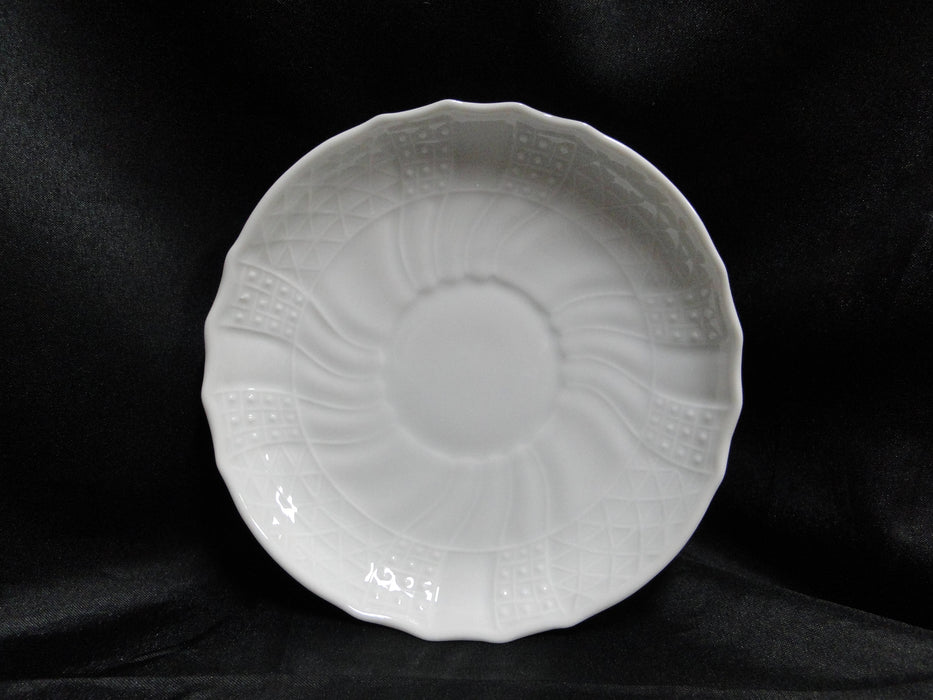 Hutschenreuther Dresden, White, Embossed: Cup & Saucer Set, 2 3/4" Tall, As Is