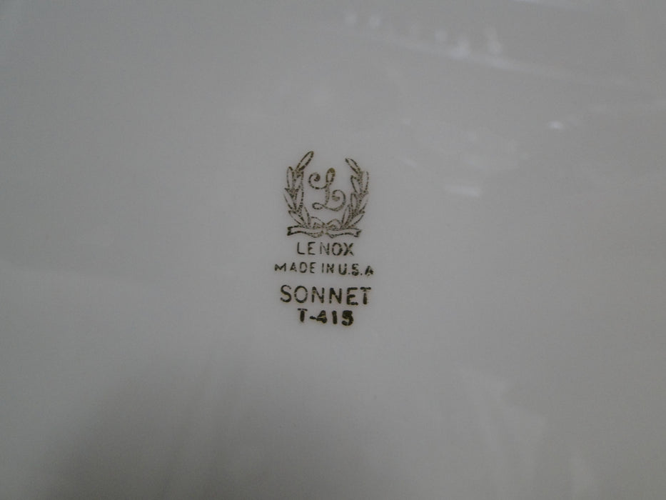 Lenox Sonnet, Florals, Fluted Rim, Gold Trim: Dinner Plate (s), 10 3/4", As Is