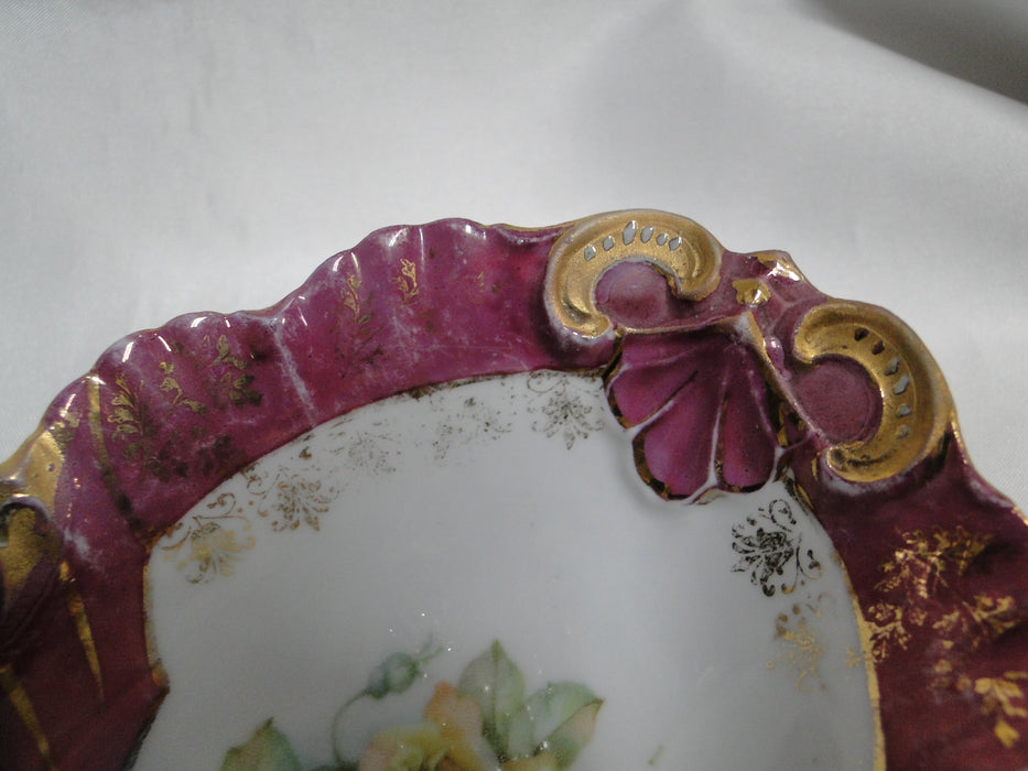 IBF Germany Magenta Border w/ Yellow Roses: Oval Bowl (s), 6 1/2", As Is