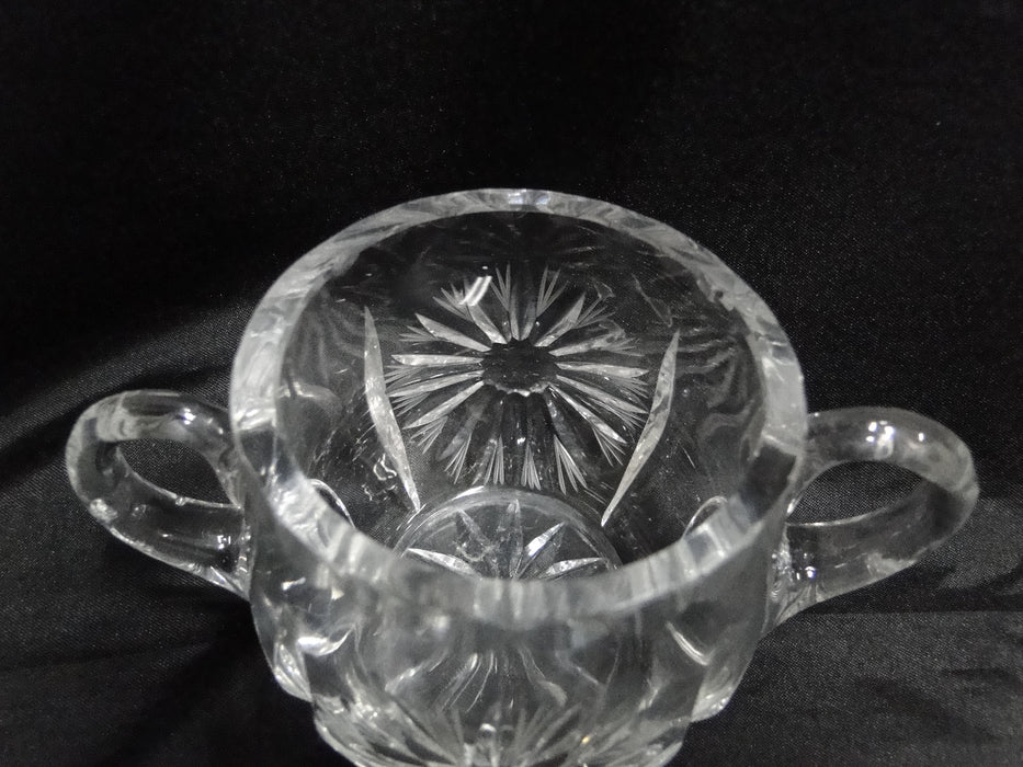 Clear w/ Cut Sunbursts: Open Sugar Bowl, 2 3/4" Tall --  CR#040