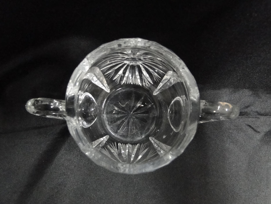 Clear w/ Cut Sunbursts: Open Sugar Bowl, 2 3/4" Tall --  CR#040