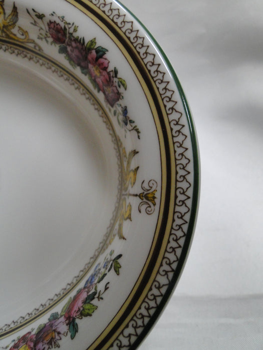 Wedgwood Columbia, White, Medallion, Green Trim: Oval Serving Bowl, 10 1/4"