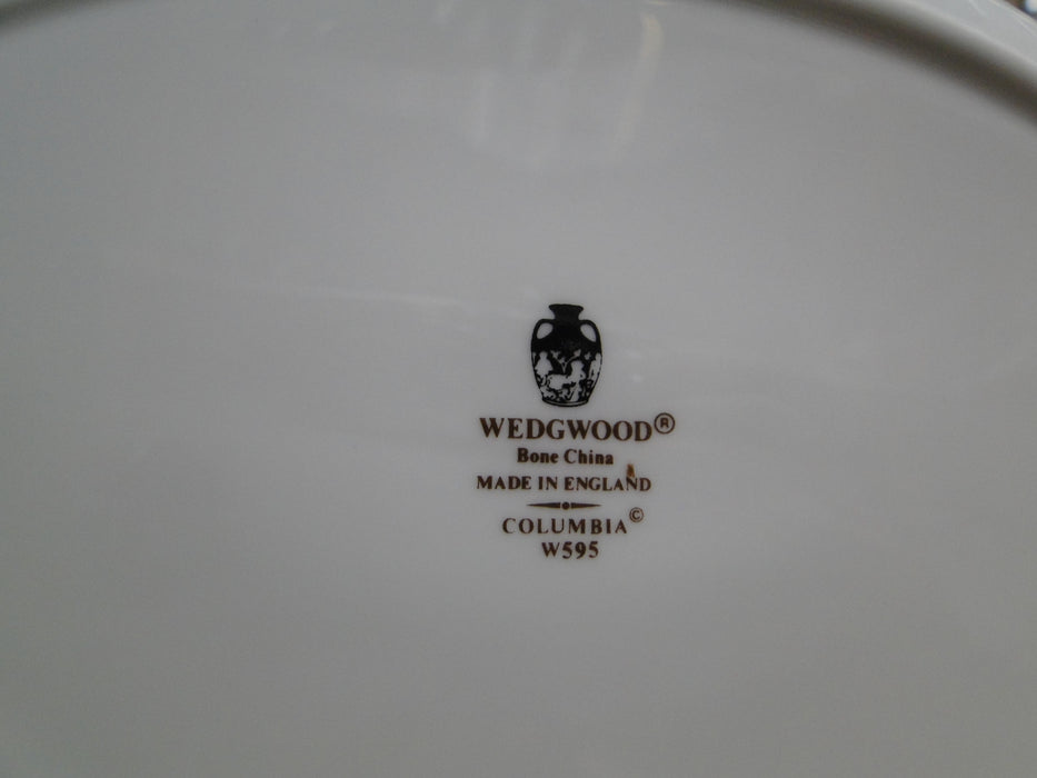 Wedgwood Columbia, White, Medallion, Green Trim: Oval Serving Bowl, 10 1/4"