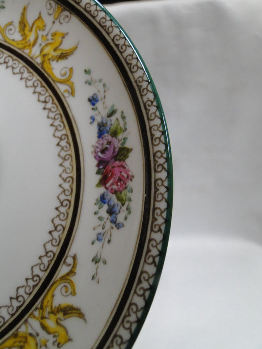 Wedgwood Columbia, White, Medallion, Green Trim: 5 3/4" Saucer Only, Nick