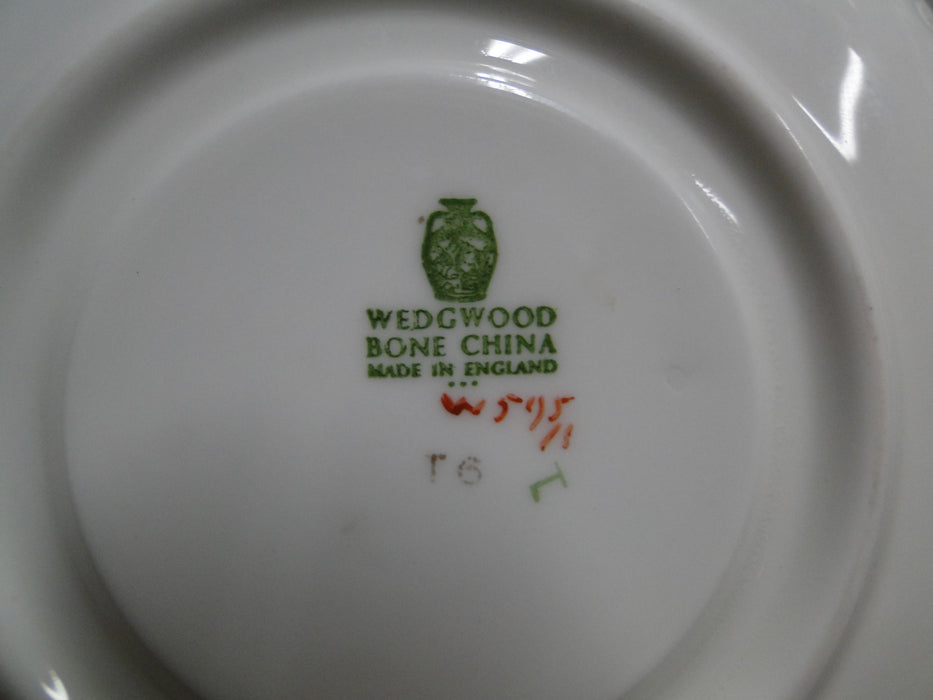 Wedgwood Columbia, White, Medallion, Green Trim: 5 3/4" Saucer Only, Nick