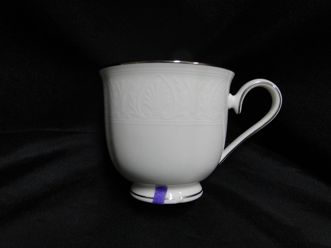 Lenox Hannah Platinum, White Design: 3" Tall Cup Only, As Is, No Saucer
