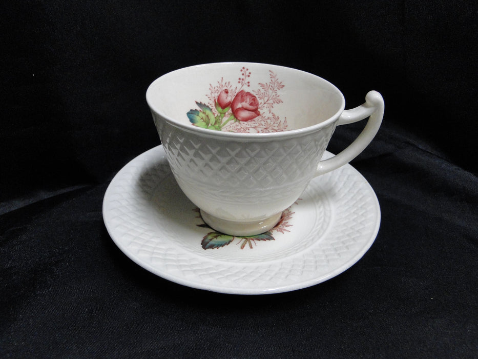 Copeland Spode's Mansard Lady Anne, Pink Roses: Cup & Saucer, 2 7/8", As Is