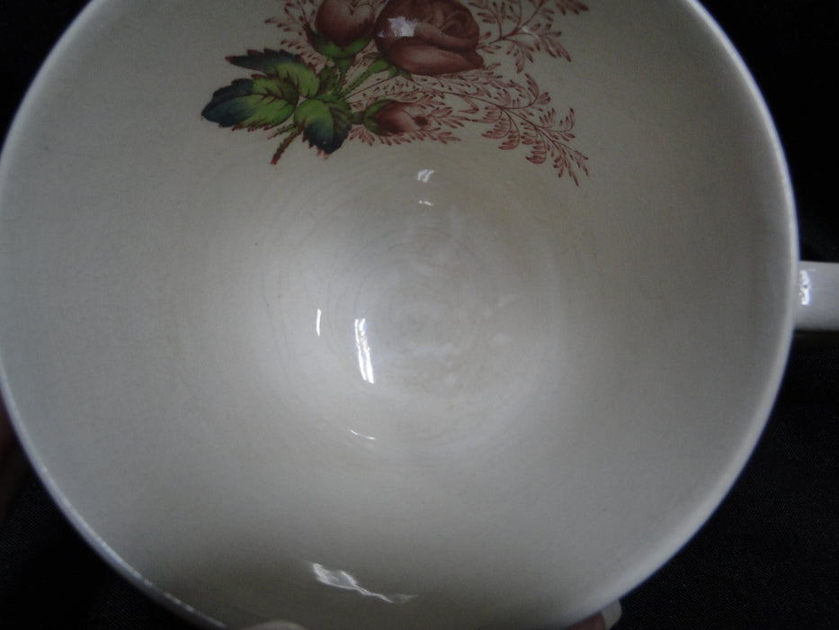 Copeland Spode's Mansard Lady Anne, Pink Roses: Cup & Saucer, 2 7/8", As Is