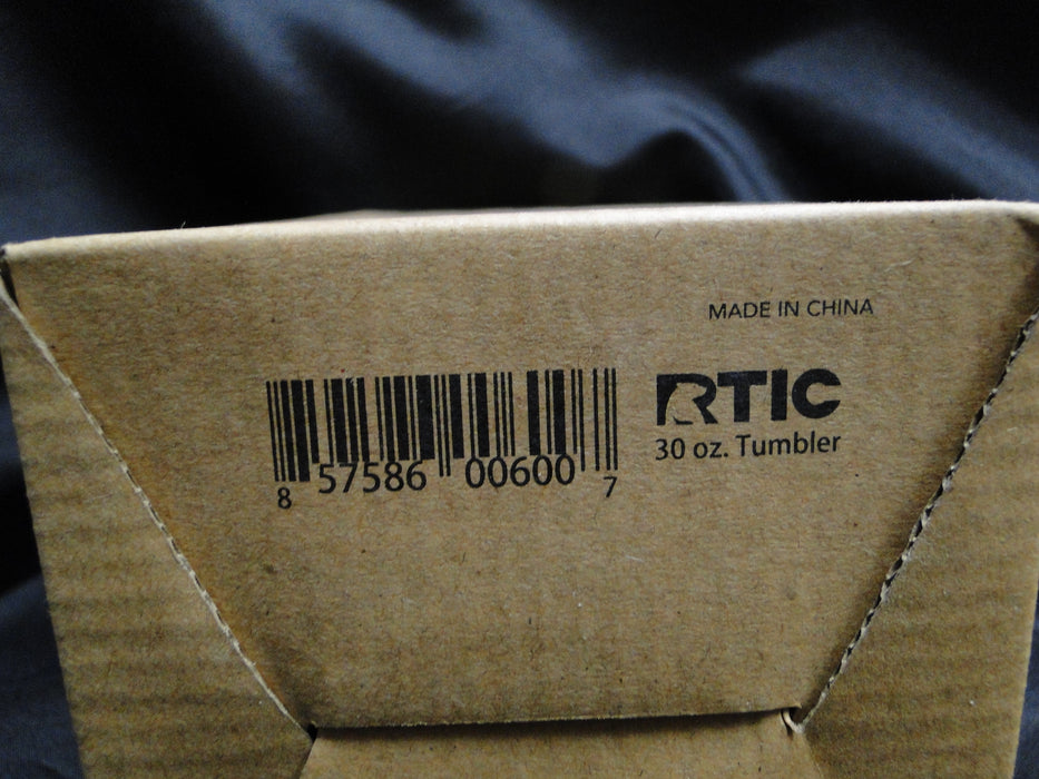 RTIC Stainless Steel Drinkware: NEW 30 oz Tumbler & Lid, 8" Tall, Box