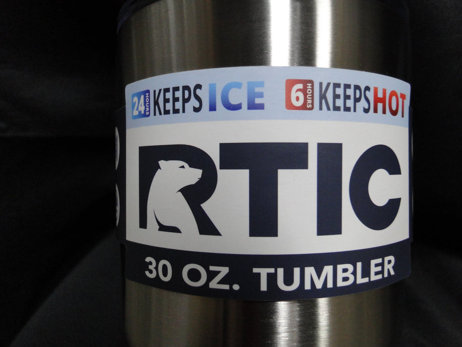 RTIC Stainless Steel Drinkware: NEW 30 oz Tumbler & Lid, 8" Tall, Box