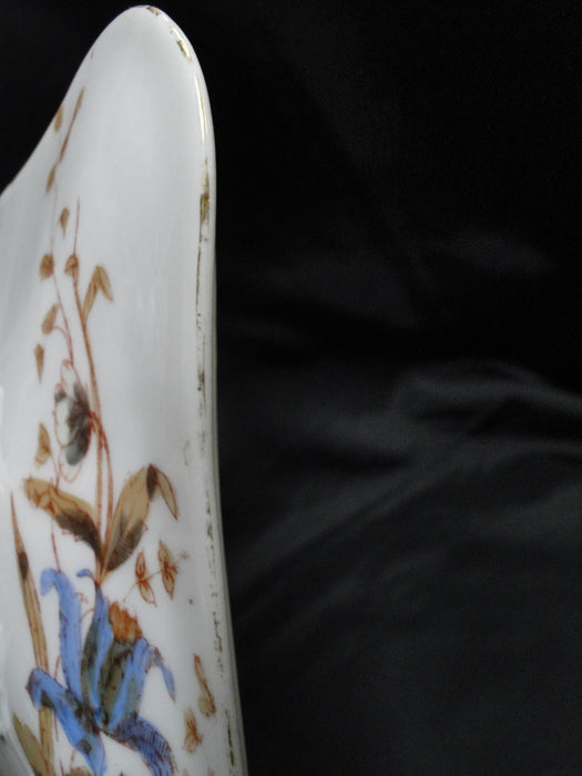 Marx & Gutherz 1537, Blue Flowers, Brown Leaves: Serving Bowl & Lid, As Is